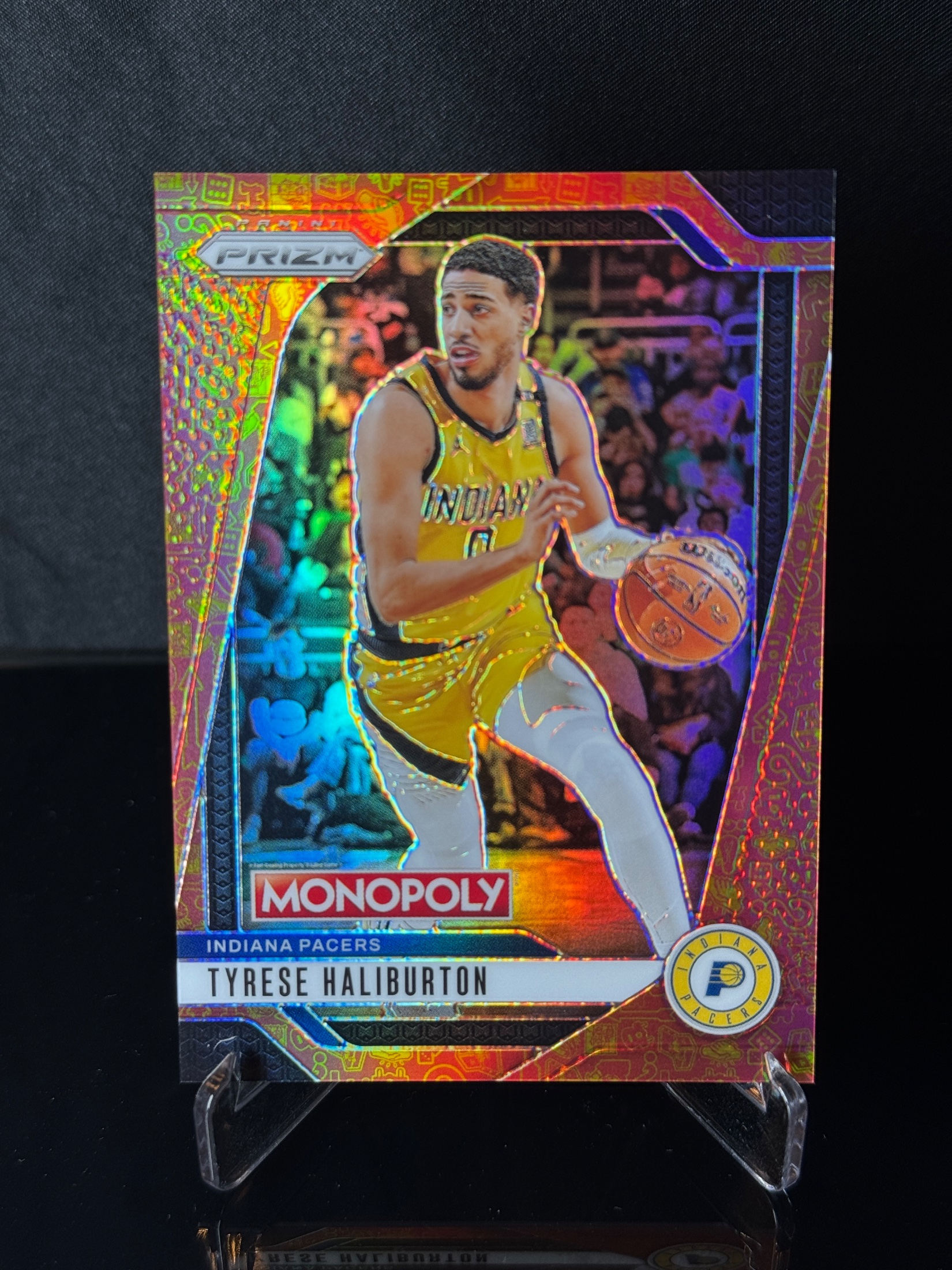2024-25 Panini Prizm Monopoly Tyrese Haliburton Millionaire Black Icons Prizm front