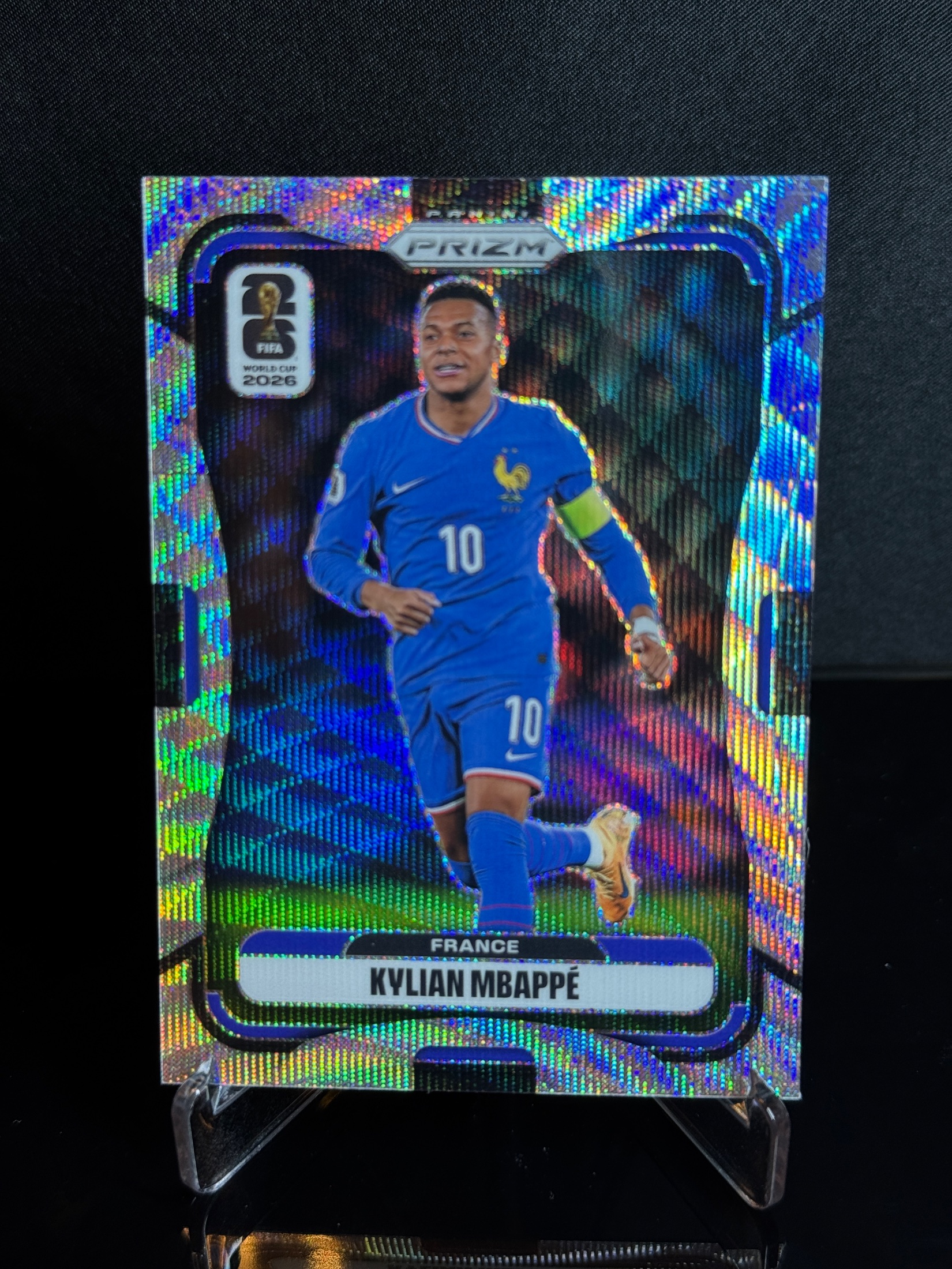 2026-27 Panini Prizm FIFA World Cup Kylian Mbappé Silver Wave front