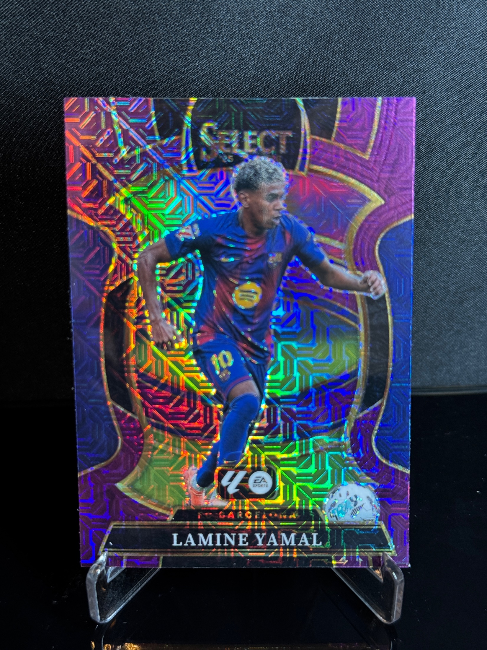 2025-26 Panini Select La Liga Lamine Yamal Purple Mojo Terrace front