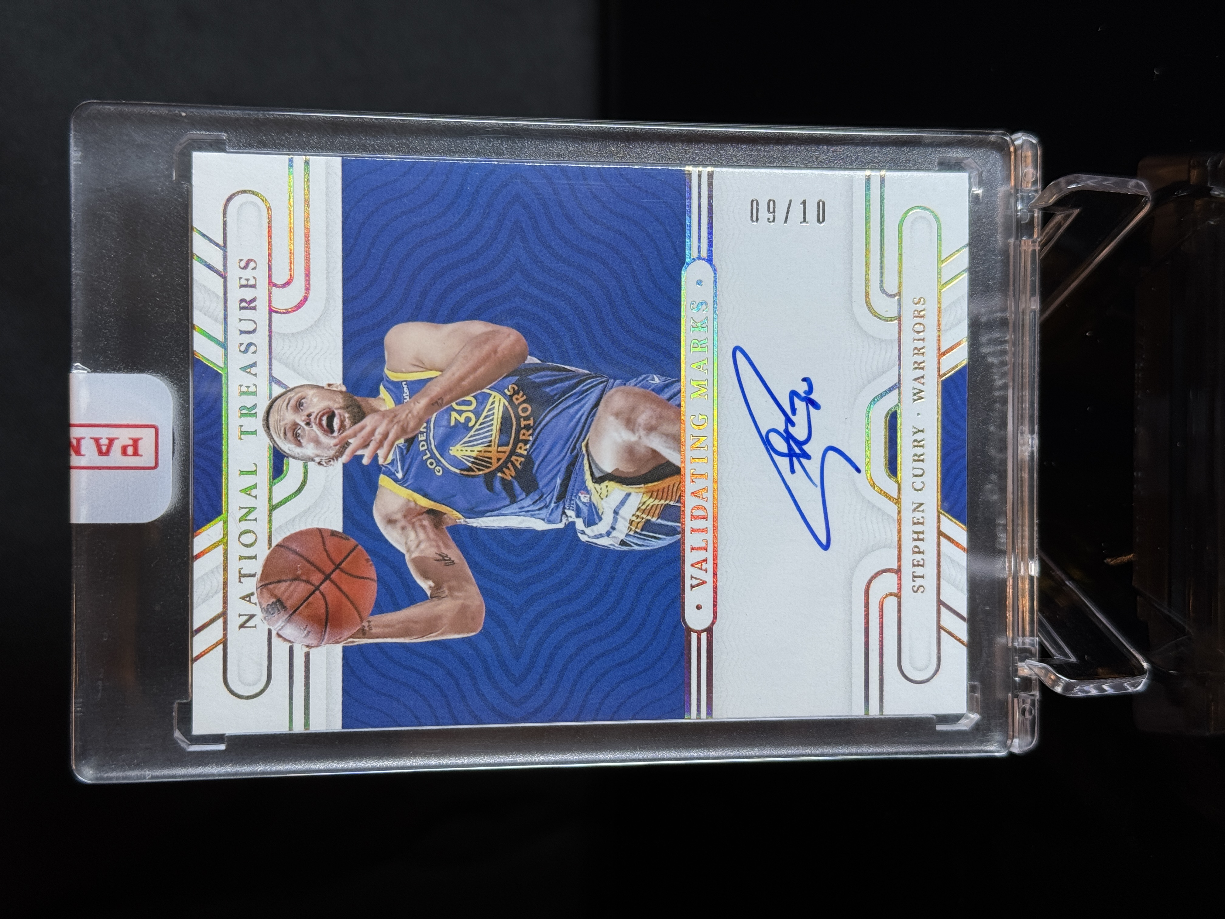 2021-22 Panini National Treasures Stephen Curry Validating Marks Gold front