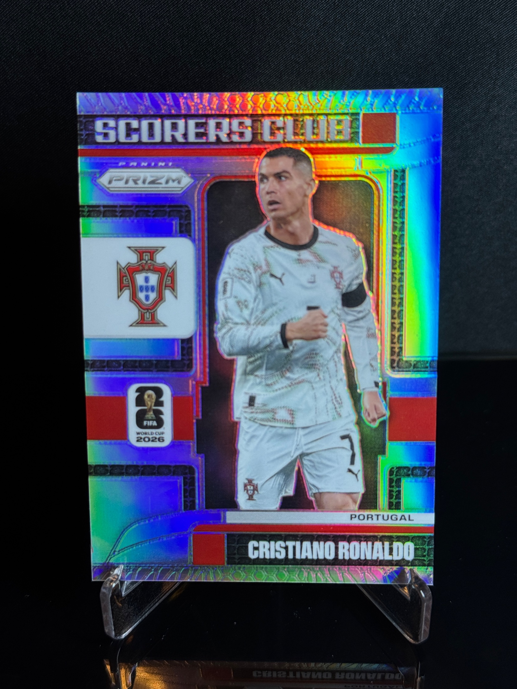 2026-27 Panini Prizm FIFA World Cup 2026 Cristiano Ronaldo Scorers Club Silver Prizm front