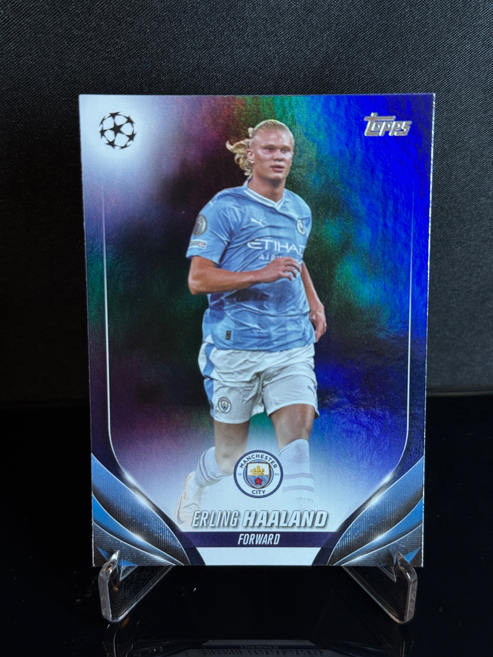 2023-24 Topps UEFA Club Competitions Erling Haaland Blue front