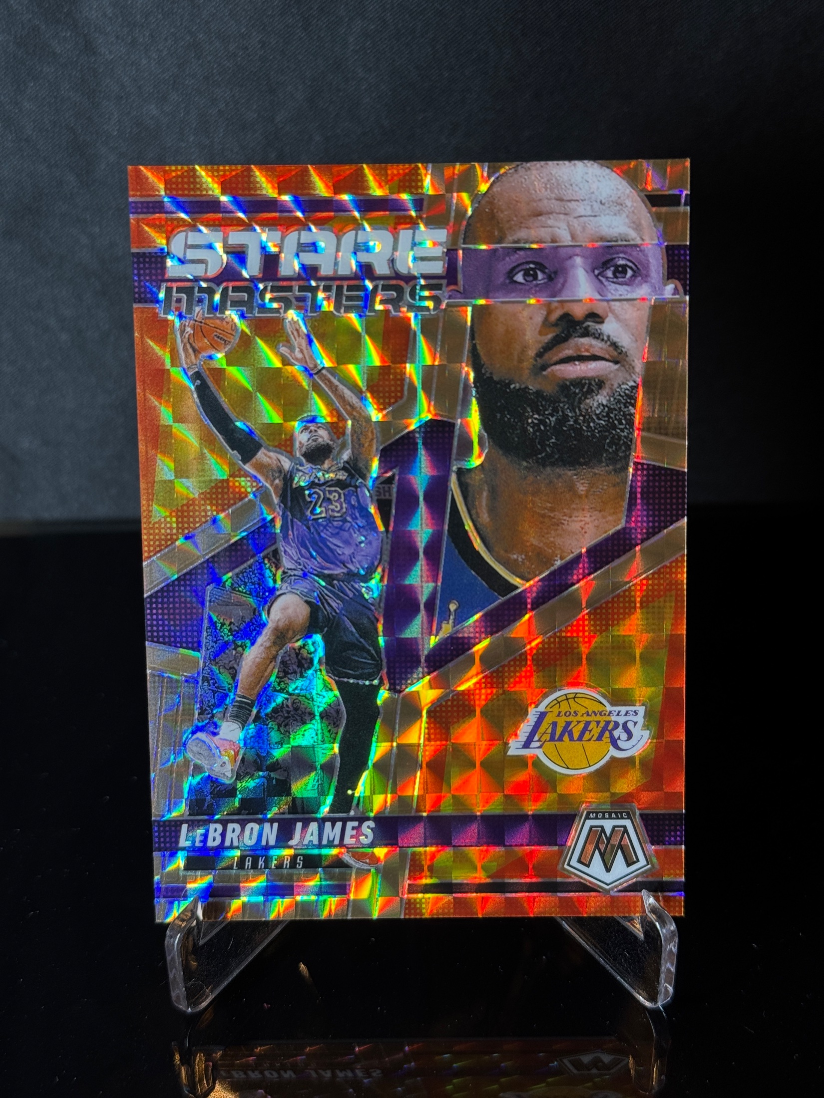 2024-25 Panini Mosaic LeBron James Orange Prizm front
