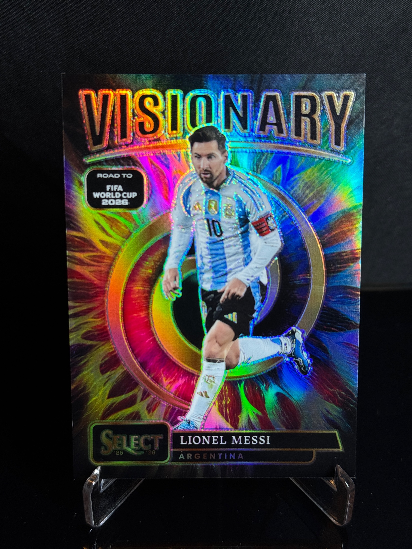 2025-26 Panini Select Road to FIFA World Cup 2026 Visionary Lionel Messi front