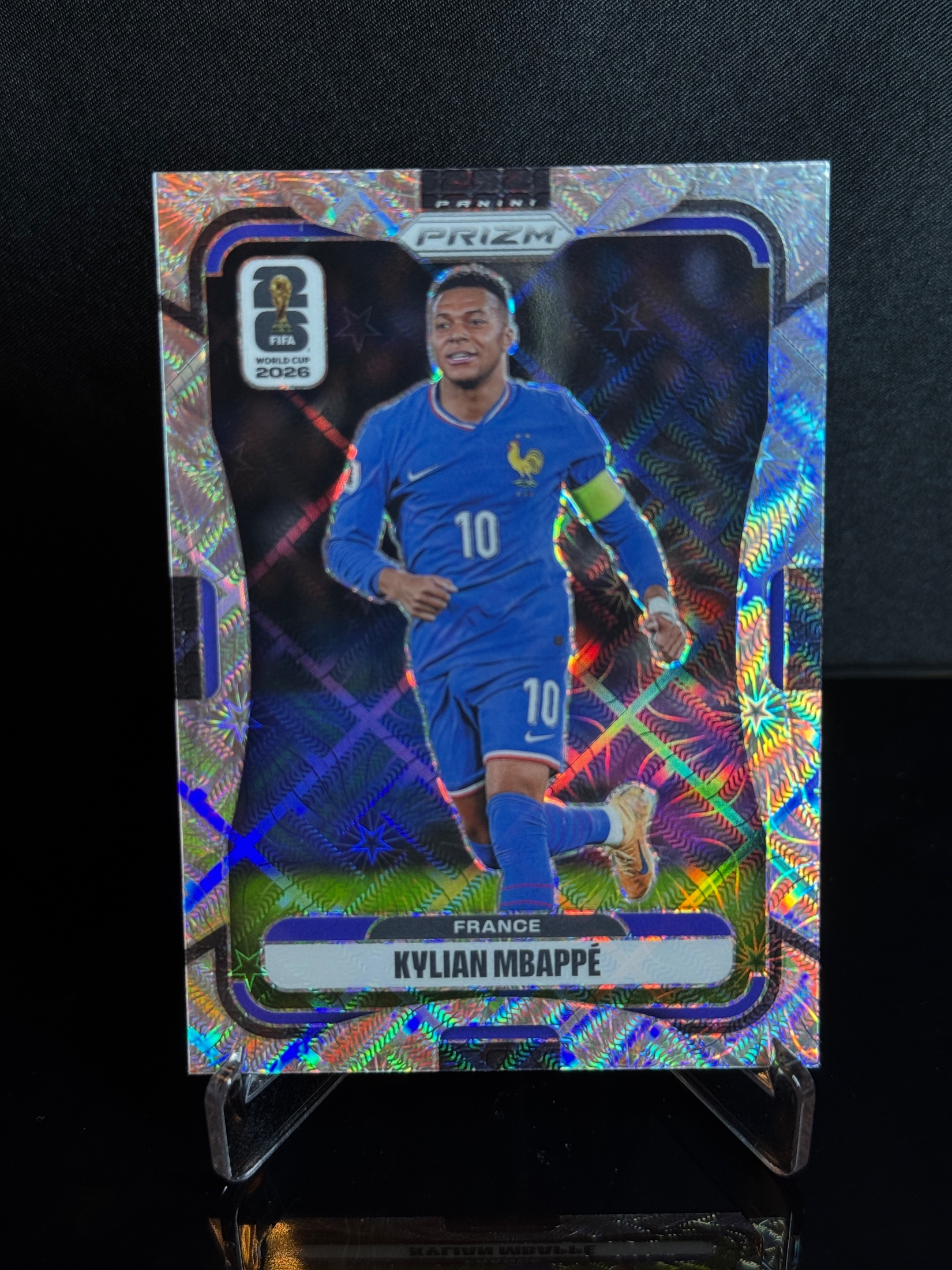 2026-27 Panini Prizm FIFA World Cup 2026 Kylian Mbappé Celestial Lattice front