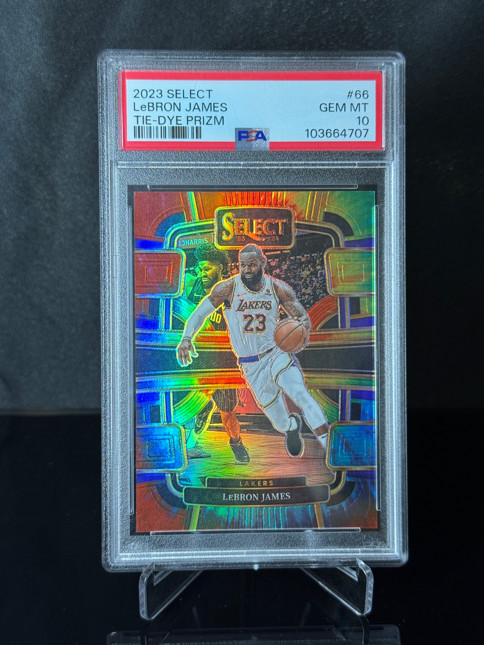 2023-24 Panini Select LeBron James Tie-Dye Prizm front