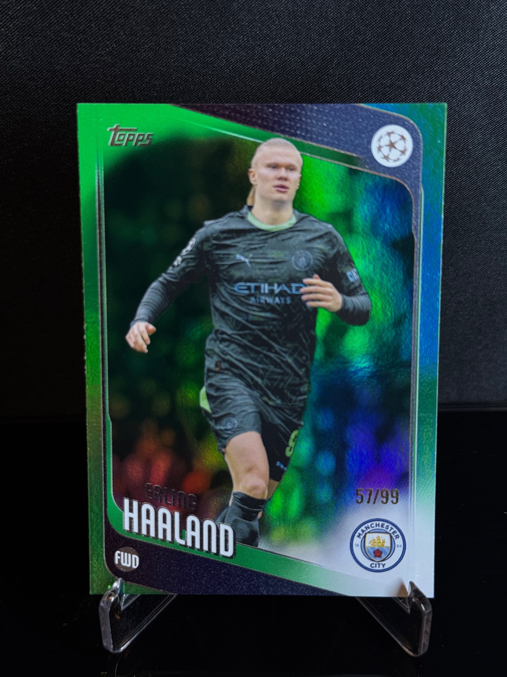 2025-26 Topps UEFA Champions League Erling Haaland Green front
