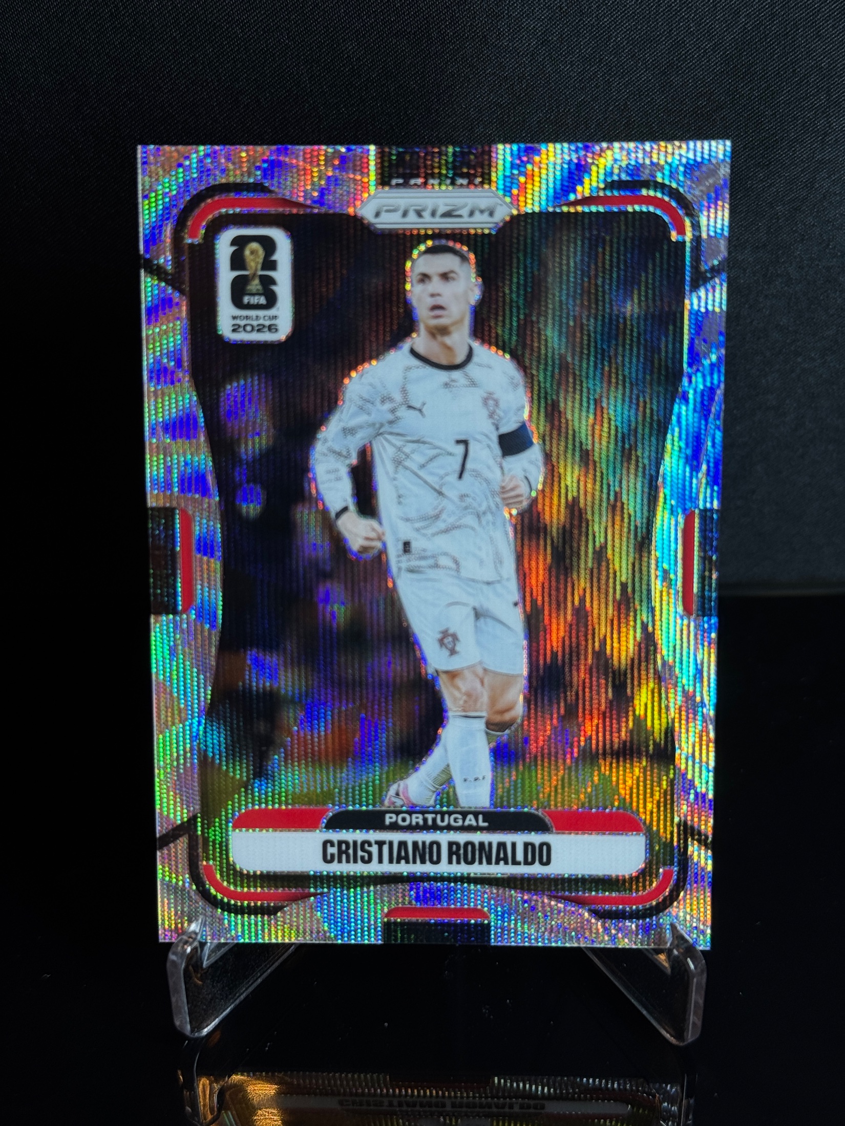 2026-27 Panini Prizm FIFA World Cup 2026 Cristiano Ronaldo Silver Wave front