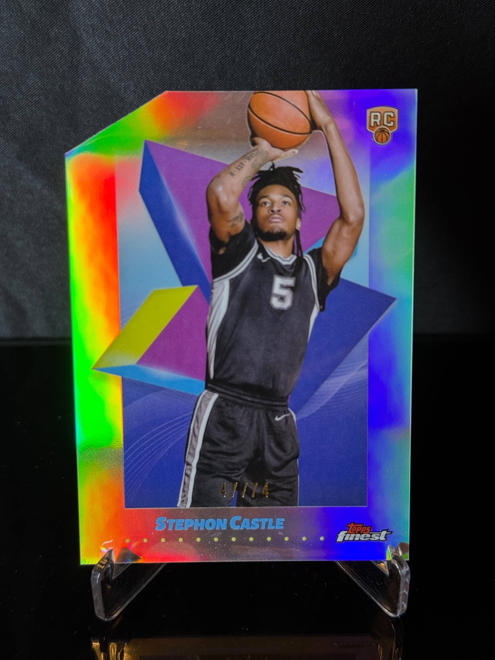 2024-25 Topps Finest Stephon Castle RC Die-cut Silver front