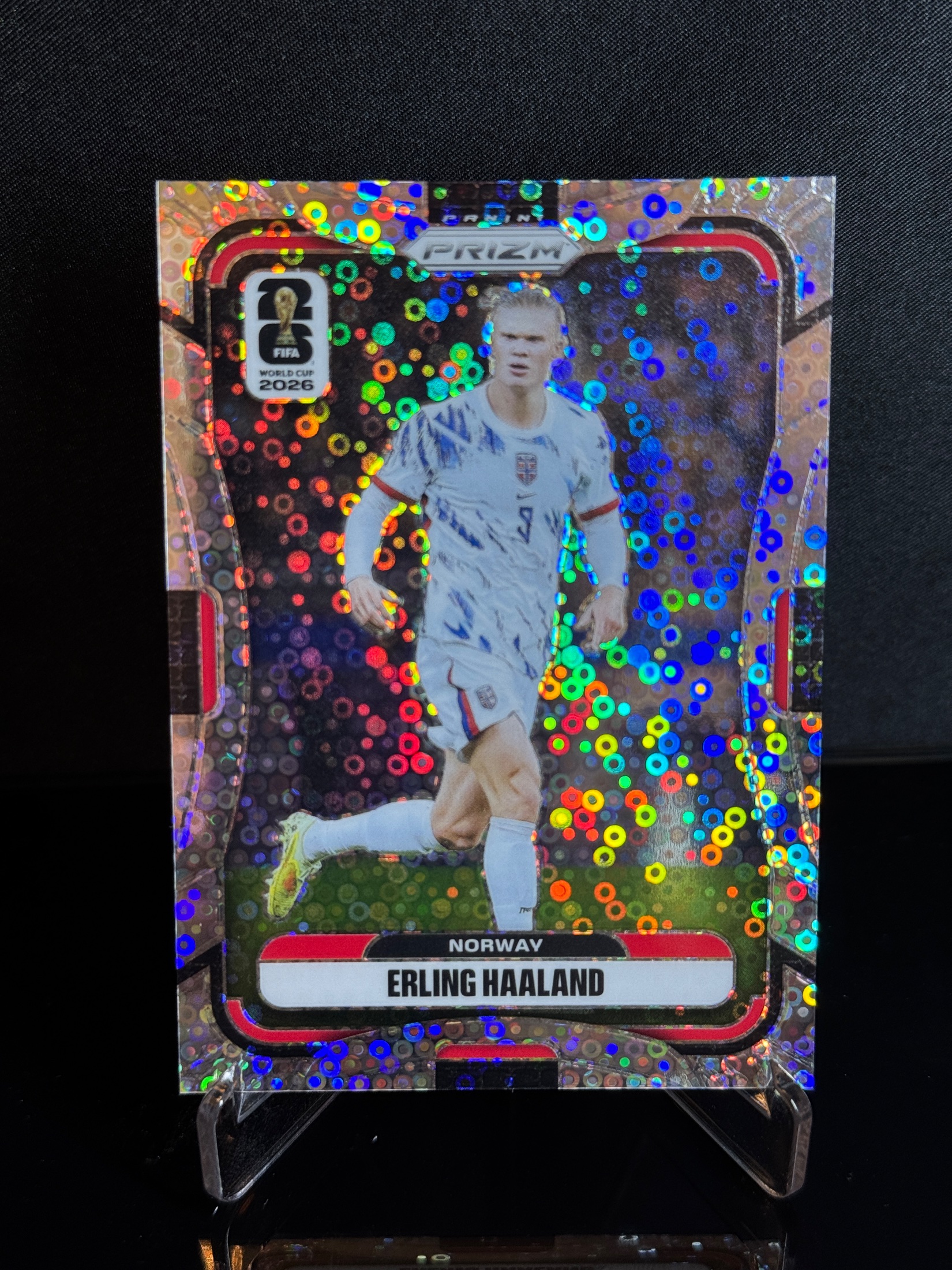 2026-27 Panini Prizm FIFA World Cup 2026 Erling Haaland Disco Prizm front